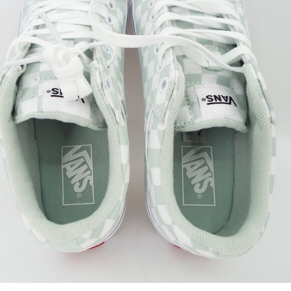 Vans Off The Wall Mint Green Checkerboard Skater Lace Up Sneakers Size 8.5 - Picture 12 of 14